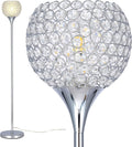 Crystal 1-Light Chrome Finish Floor Lamp with LED Bulb Q42145