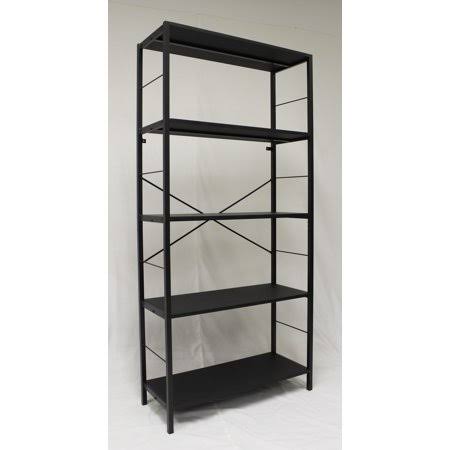 Black 5 Tier Metal Bookcase H59064