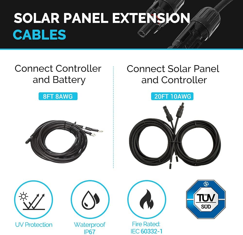 100W Monocrystalline Solar Panel with 30A PWM Charge Controller A743