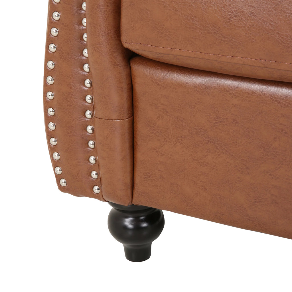 Cognac Brown and Dark Brown Chesterfield Club Chair F266