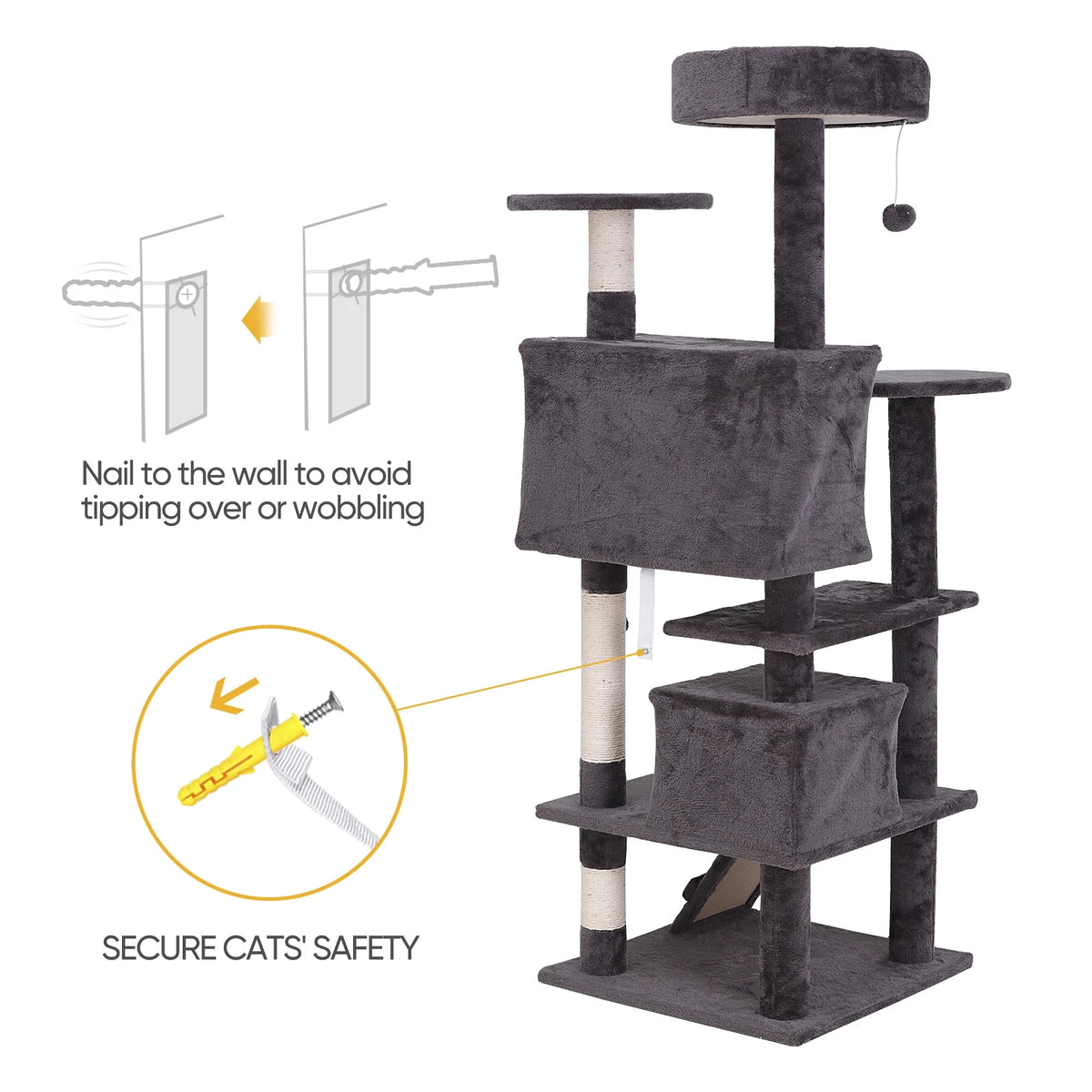 Dark Gray Cat Tree Tower G80057