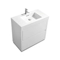 36 in. Free Standing High Gloss White Bathroom Vanity D631432