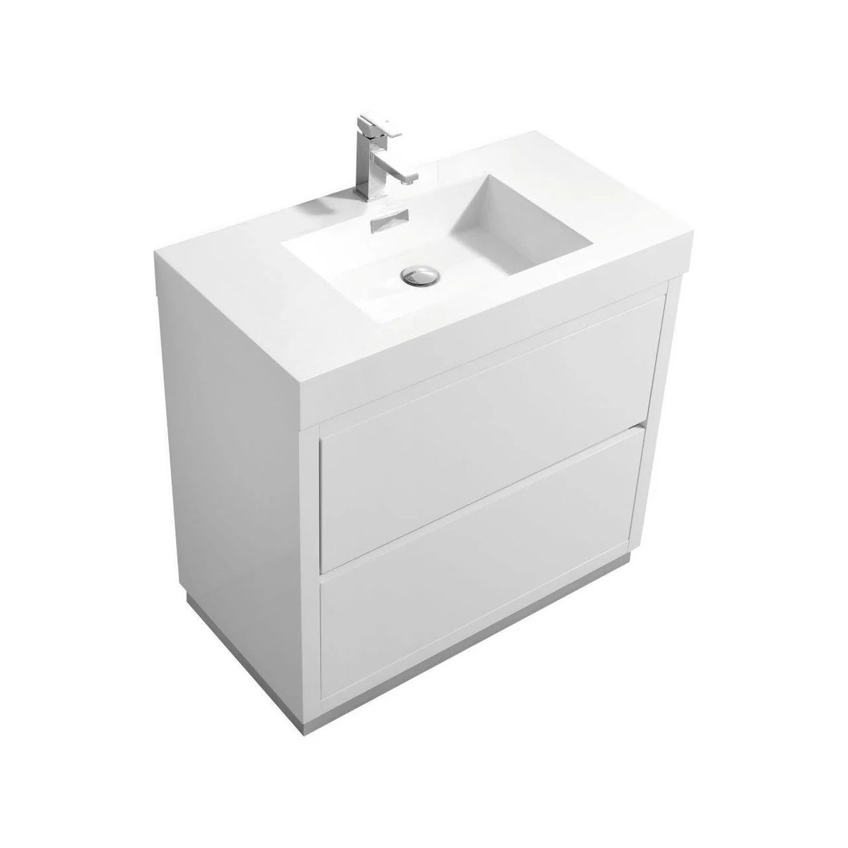 36 in. Free Standing High Gloss White Bathroom Vanity D631432