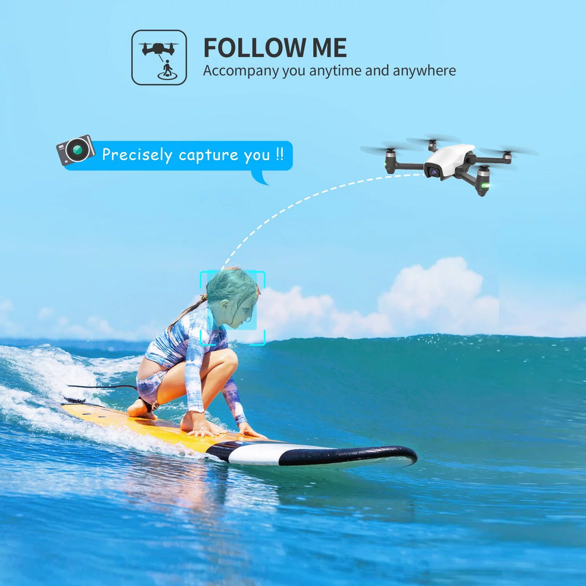 White GPS Drone with 4K Camera M865332