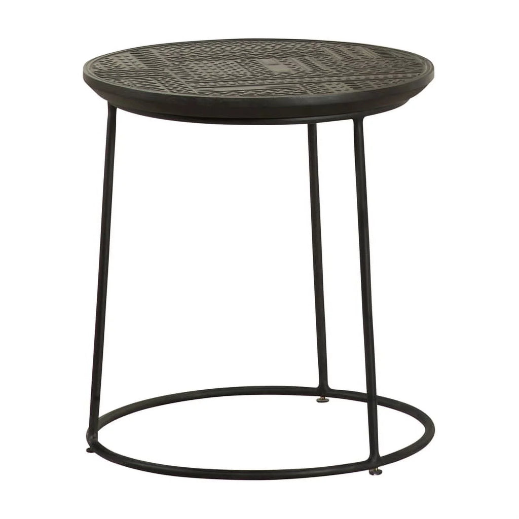 Round Wood Top Nesting Table in Matte Black K994295