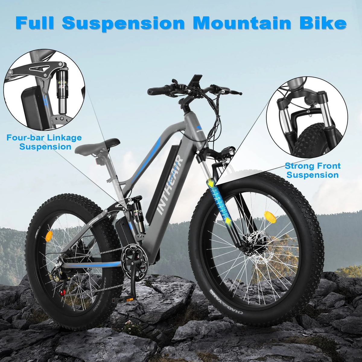 Electric Bike 26'' x 4 Fat Tire 750W Motor 48V 13Ah Battery J578753