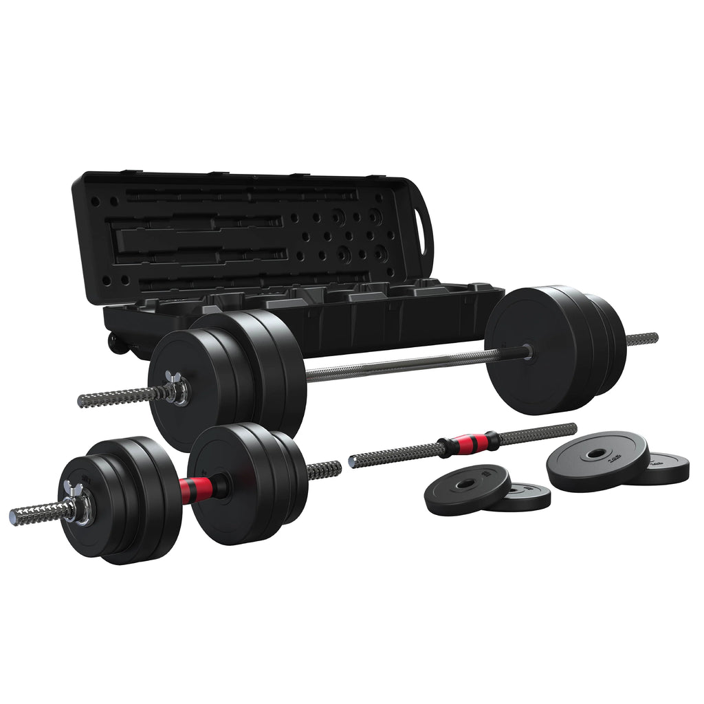 2-in-1 Adjustable Dumbbell and Barbell Set, 100lbs., Black Y691