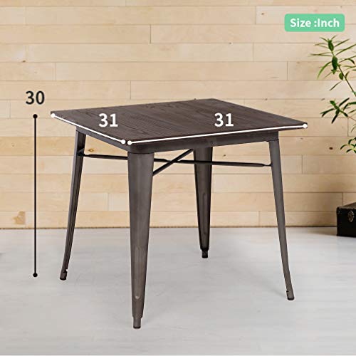 Metal Outdoor Dining Table 31 x 31 Inches D129