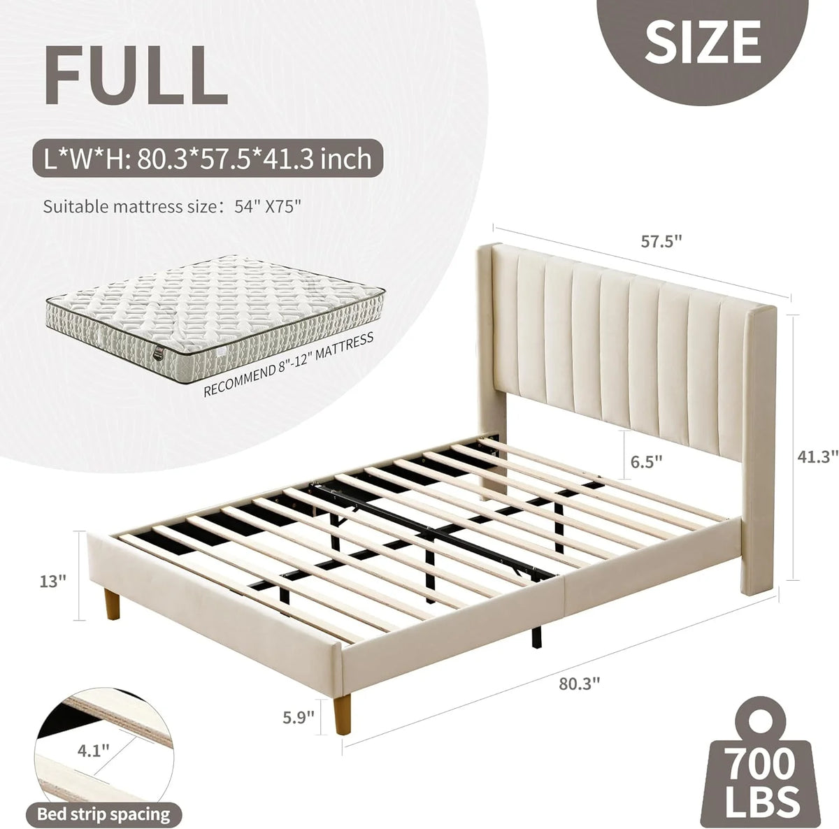 Upholstered Platform Bed Frame Full T88641