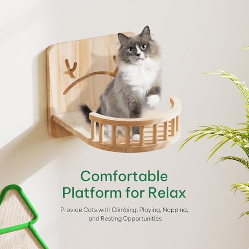 Solid Wood Wall Mounted Cat Furniture Set of 13 N795663