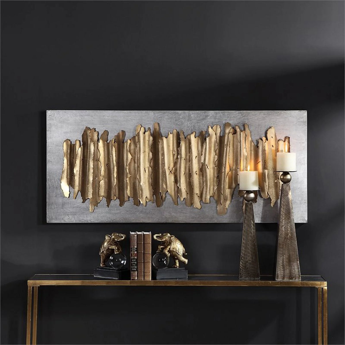 Metal Wall Decor in Antique Gold I95521