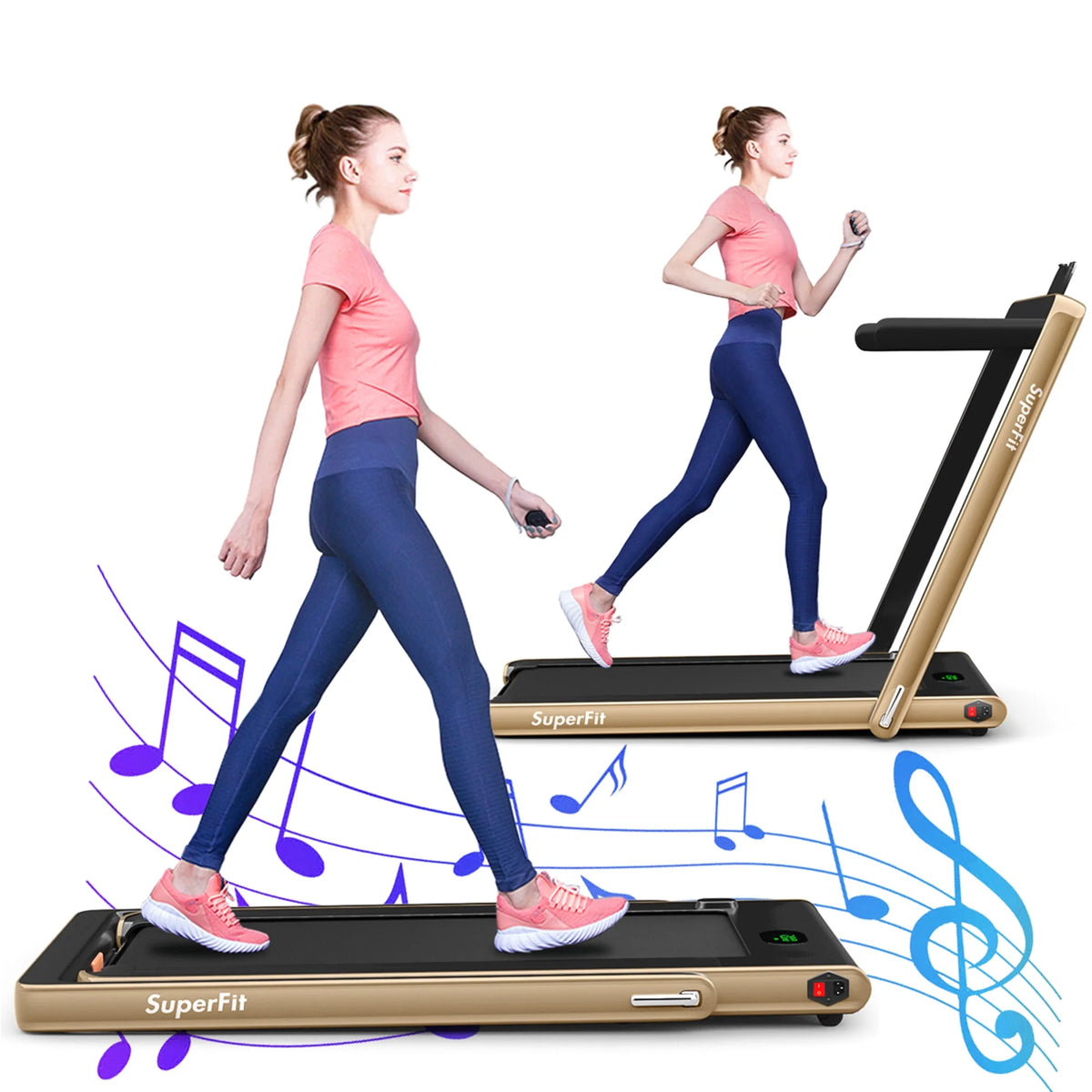 Folding Motorized Electric Treadmill H2514