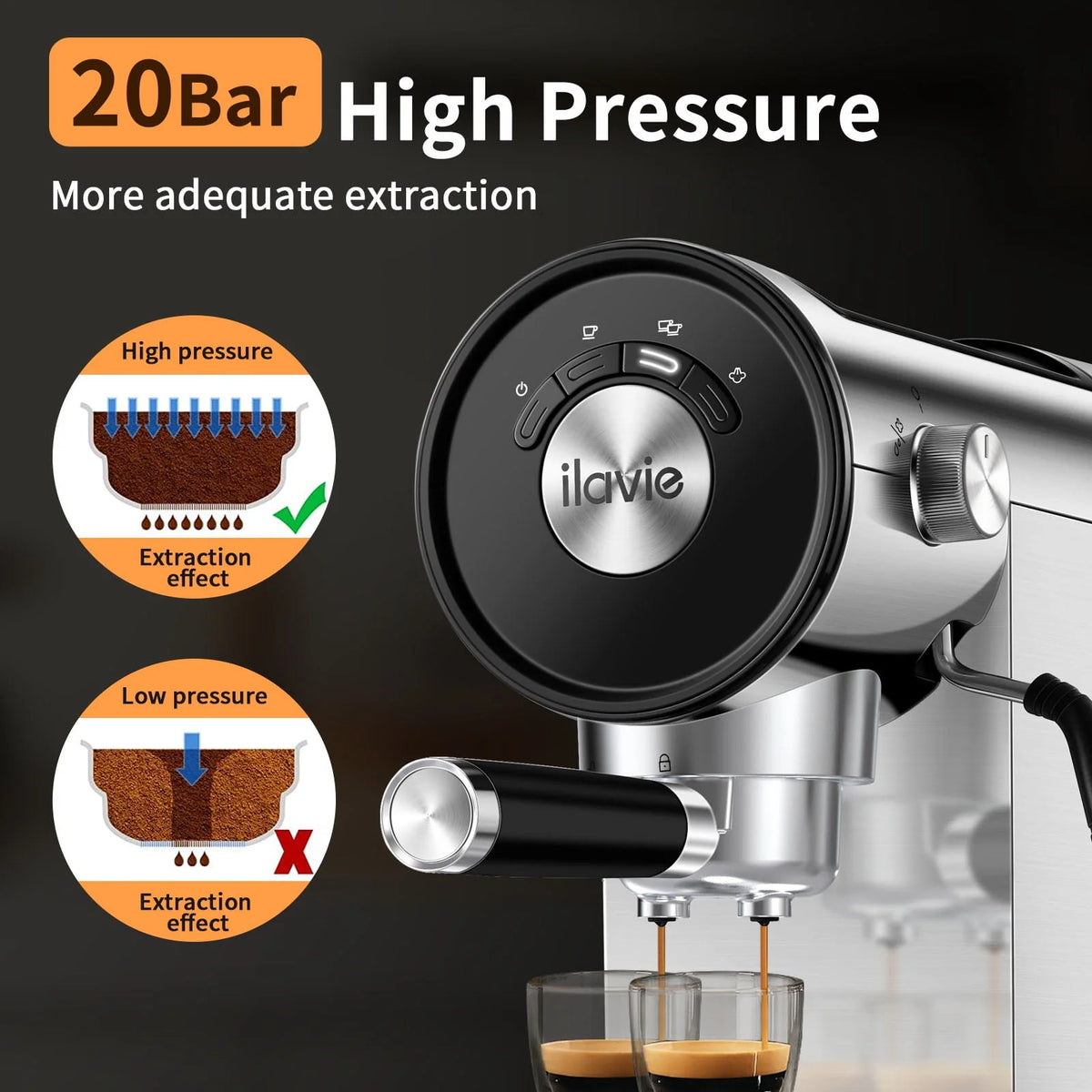 20 Bar Espresso Machine with Milk Frother A853