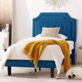 Twin Upholstered Platform Bed Frame with Adjustable Headboard A64988