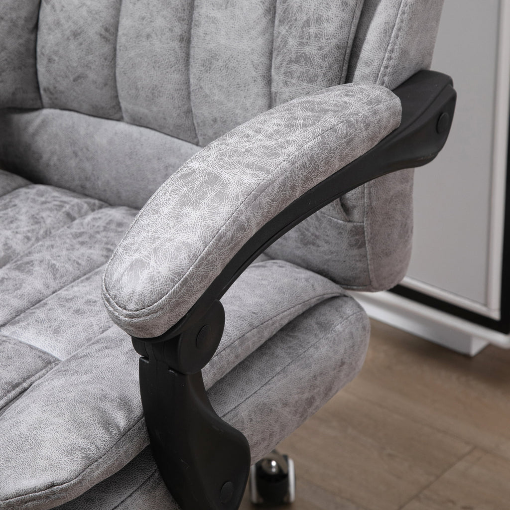 Gray Microfiber High Back Office Chair with Massage and Footrest L568