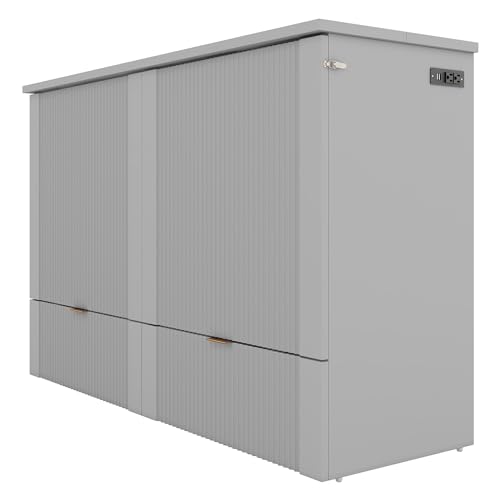 Full Size Wood Murphy Bed with Drawer Y513300