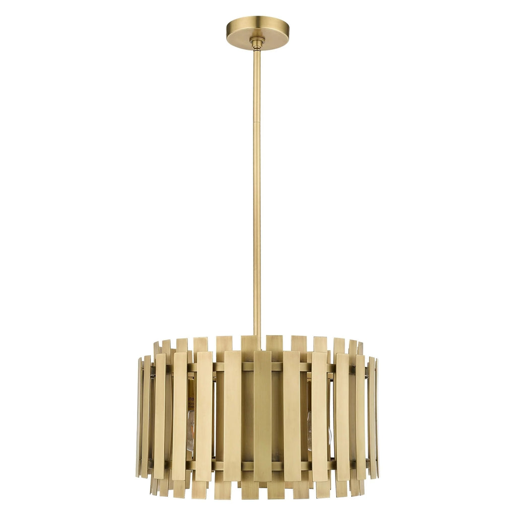 5-Light Natural Brass Pendant Chandelier X501