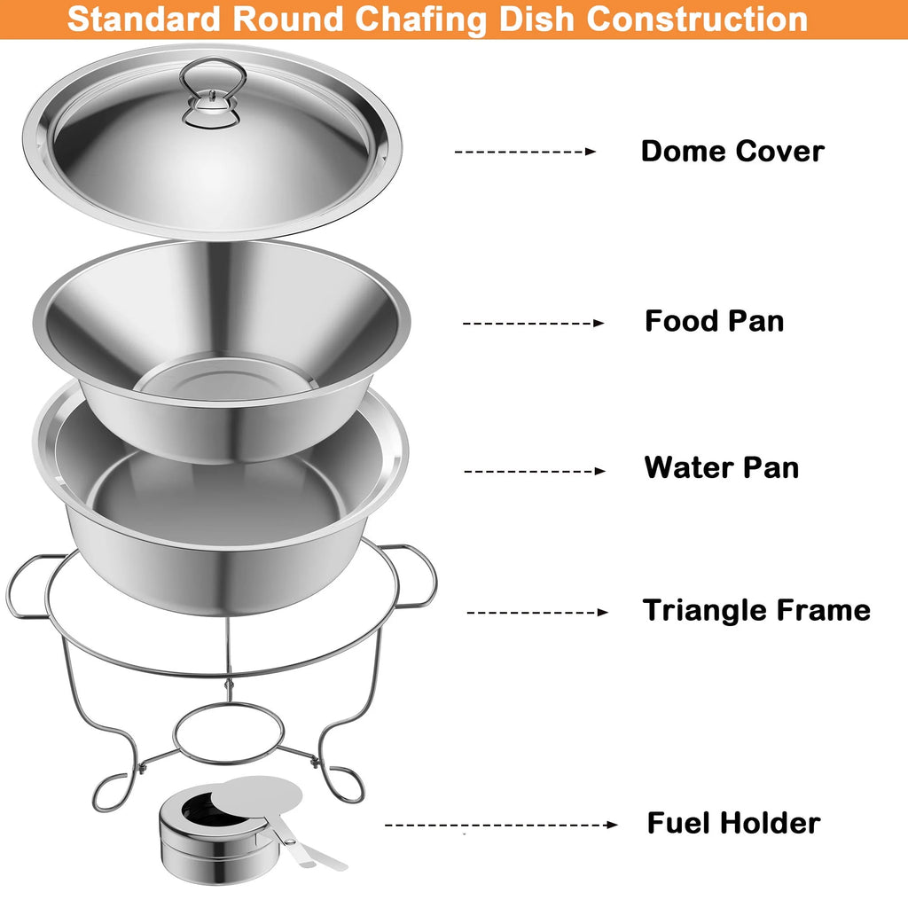6 Packs Stainless Steel Chafing Dish Buffet Set B527