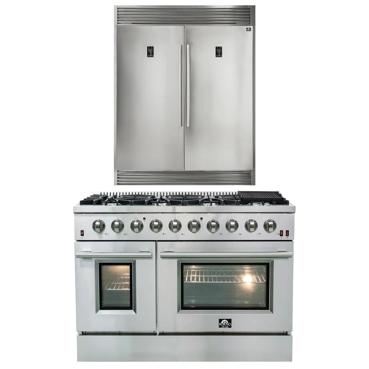 48 Gas Burner Electric Oven Range and 60 Refrigerator X288474
