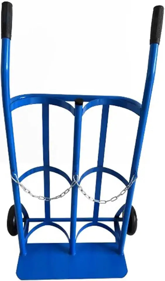 Double Oxygen Tank Cart with Rubber Handle & Wheels T5114
