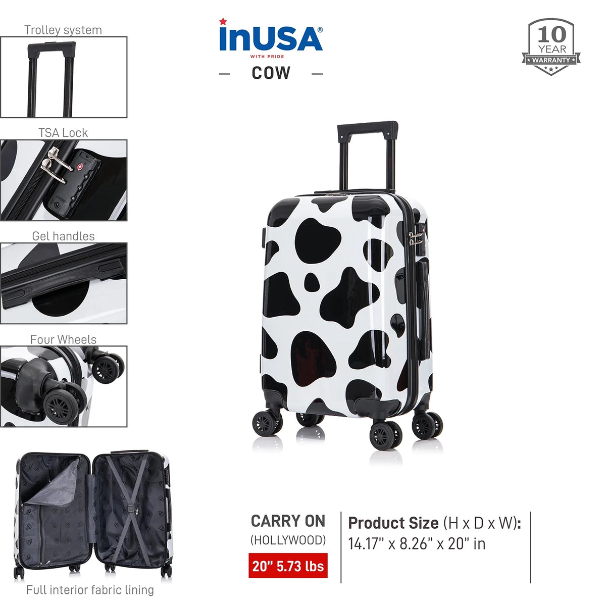 20" Hardside Checked Luggage with Spinner Wheels Q165