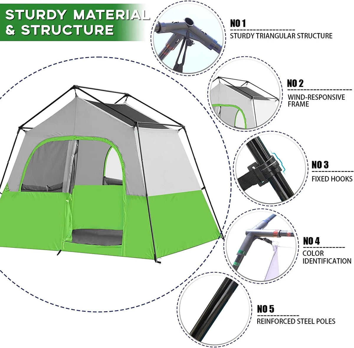 6 Person Portable Camping Tent W266