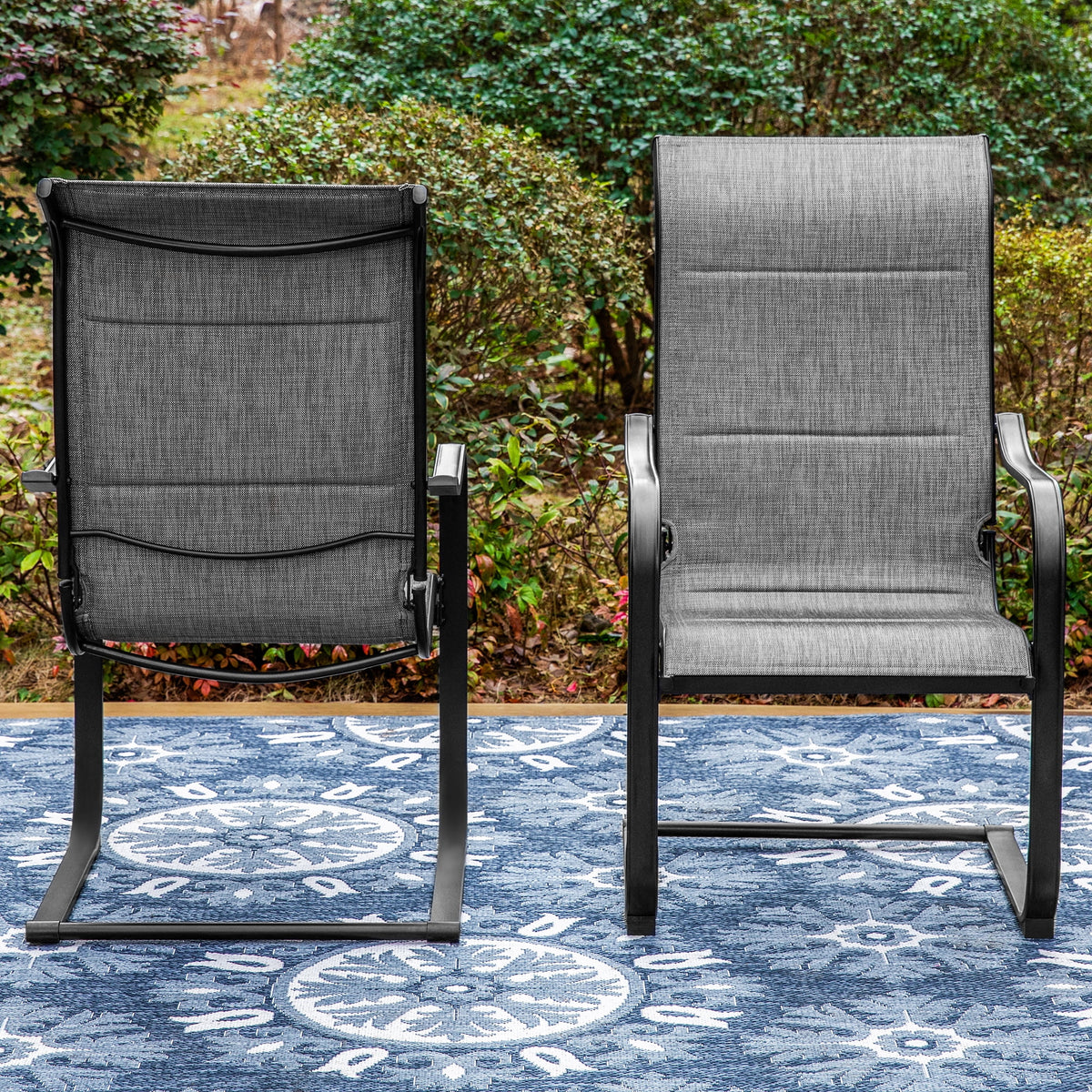 7 Pieces Outdoor Patio Dining Set with 6 Textilene Chairs and Metal Table V20465