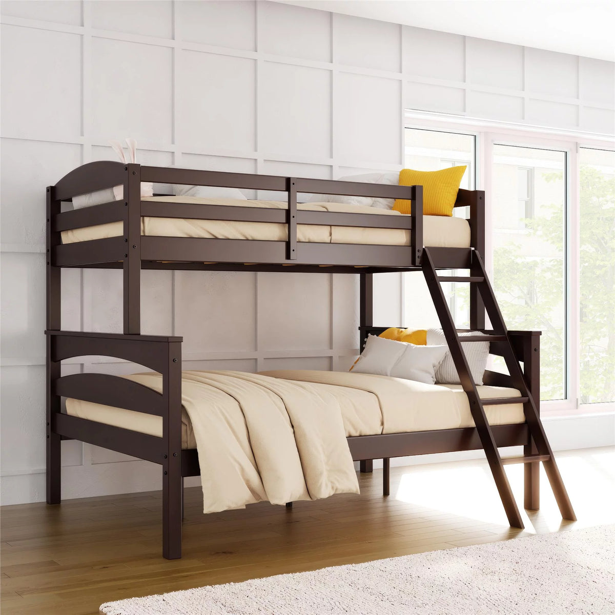White Convertible Twin-Over-Full Bunk Bed S937010