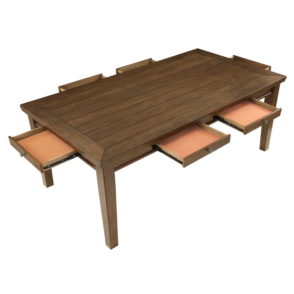 5pc Wooden Dining Table Set with Fabric Upholstered Chairs H570