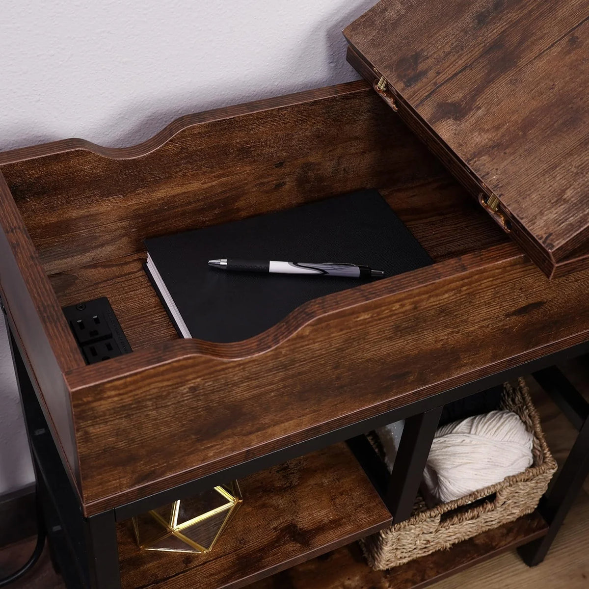 12 Inch Wide Narrow Charging End Table Y92488