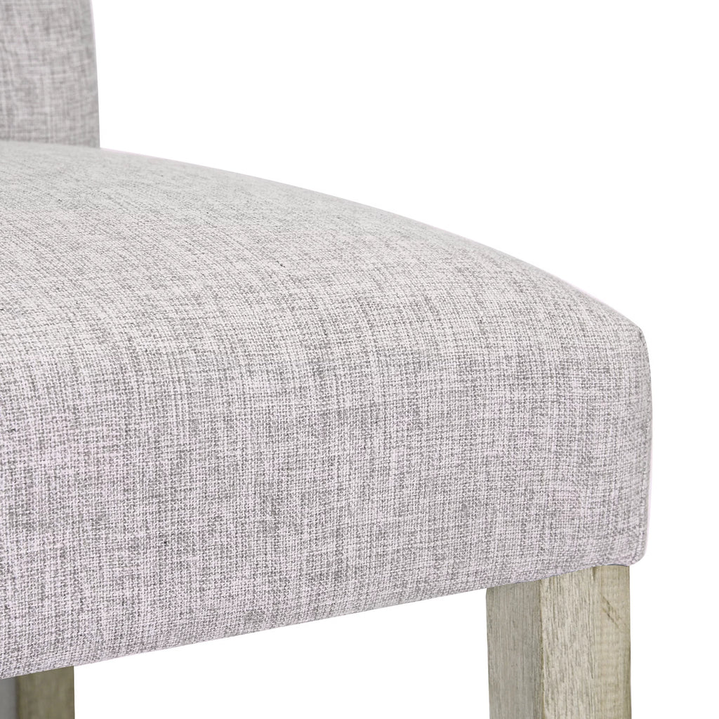 Light Gray Linen Upholstered Counter Height Bar Stools with Back L498518