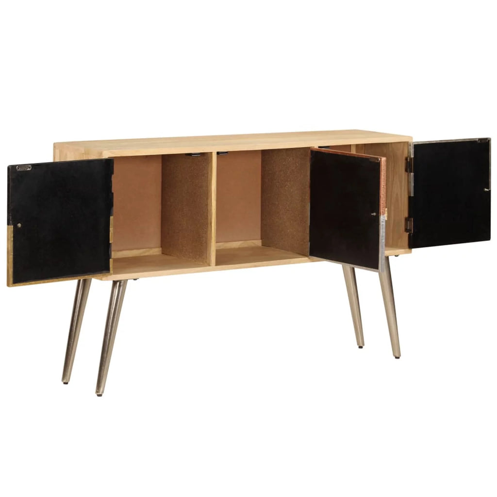 Mango Wood Storage Cabinet with 3 Compartments W12518