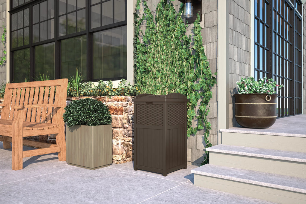 Brown 33 Gallon Outdoor Trashcan Hideaway S305526