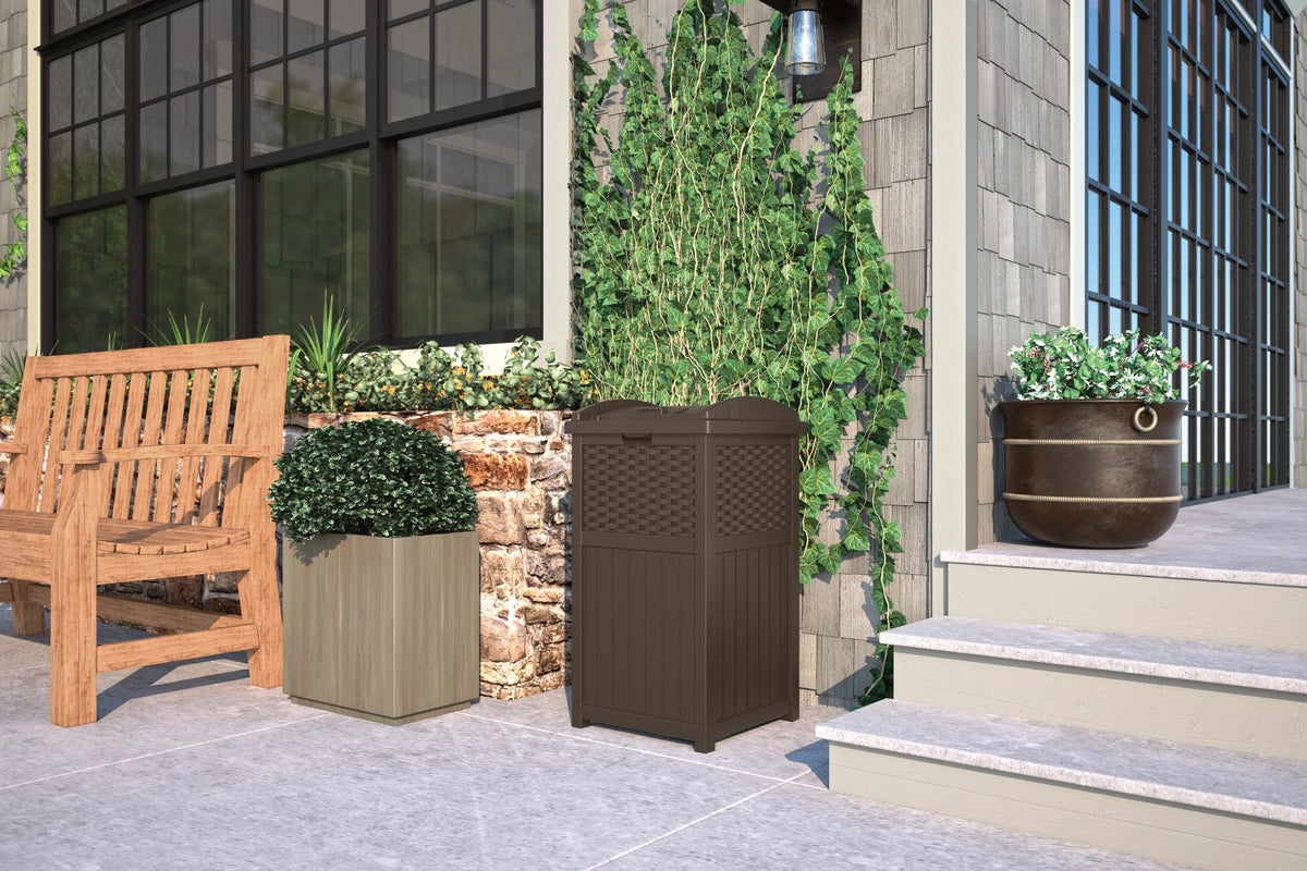 Brown 33 Gallon Outdoor Trashcan Hideaway S305526
