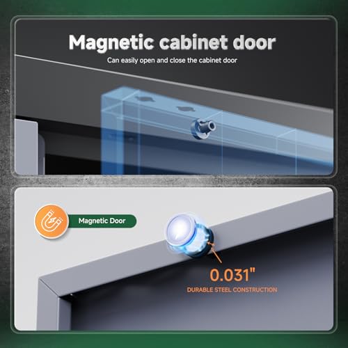 Black Metal Garage Storage Cabinet with Lock J139