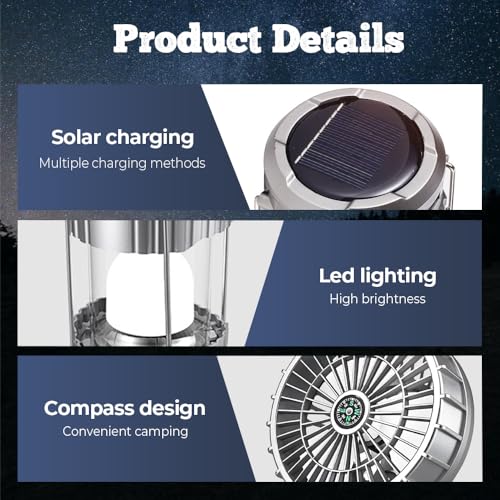 Portable Solar Camping Lantern with Fan A57638