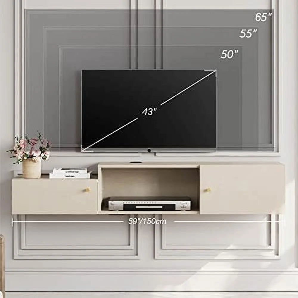 70'' Floating TV Stand with Charging Station J91568