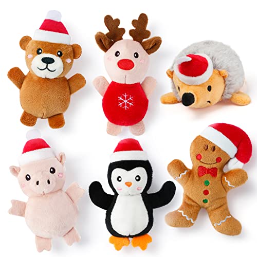 6 PCS Christmas Catnip Plush Animal Toy Set U61198