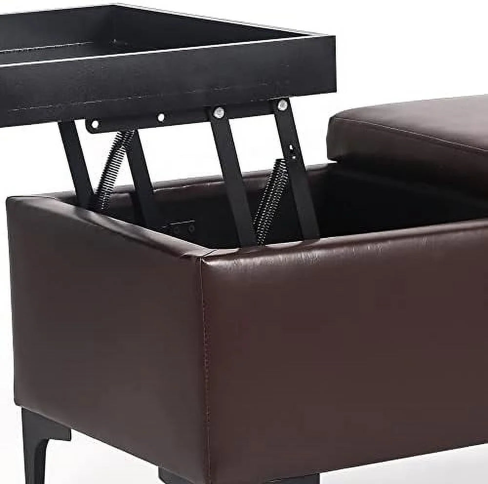 Blue Ottoman Bench with Lift Tabletop J306786