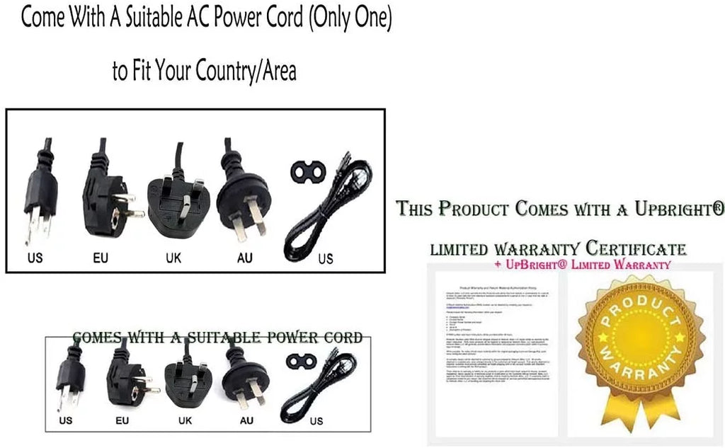 AC / DC Adapter for 19" Touchscreen LCD Monitor Power Supply Cord S459062