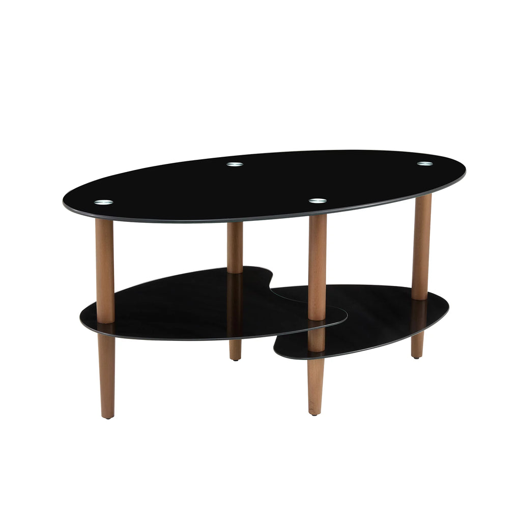 Oval 3-Tier Glass Coffee Table M3036