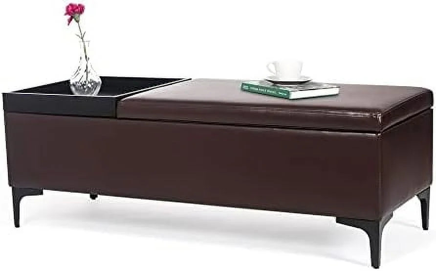Blue Ottoman Bench with Lift Tabletop J306786