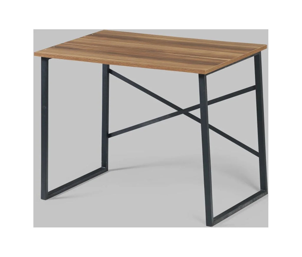 Black Metal Frame 35" Wooden Top Writing and Computer Desk B31823