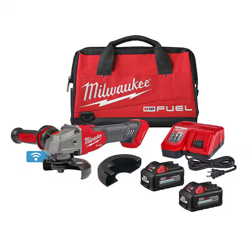 18V Cordless Brushless Braking Grinder Kit with Two 6.0 Batteries P810