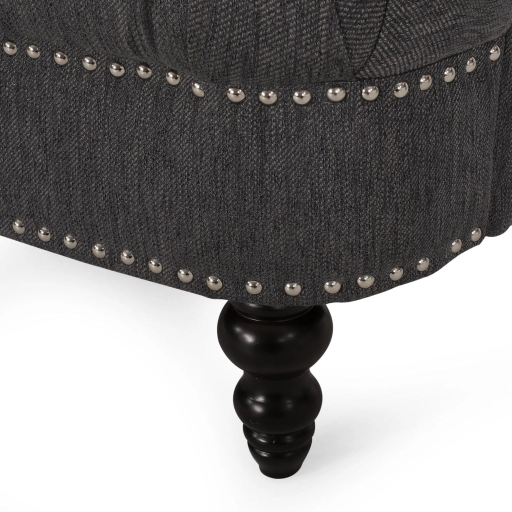 Charcoal Tufted 3 Seater Fabric Sofa H89805