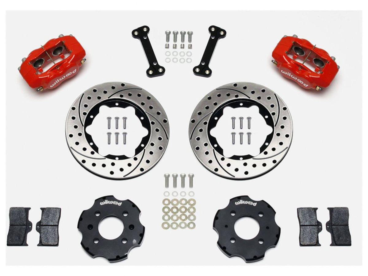 Forged Dynalite Front Hat Kit 11.00in Drilled Red V96531