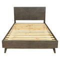 Brown Solid Wood Chevron Queen Bed I495431