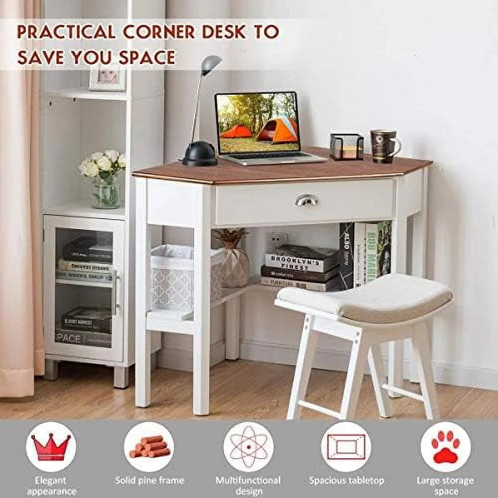 Corner Computer Desk with Drawer D452746
