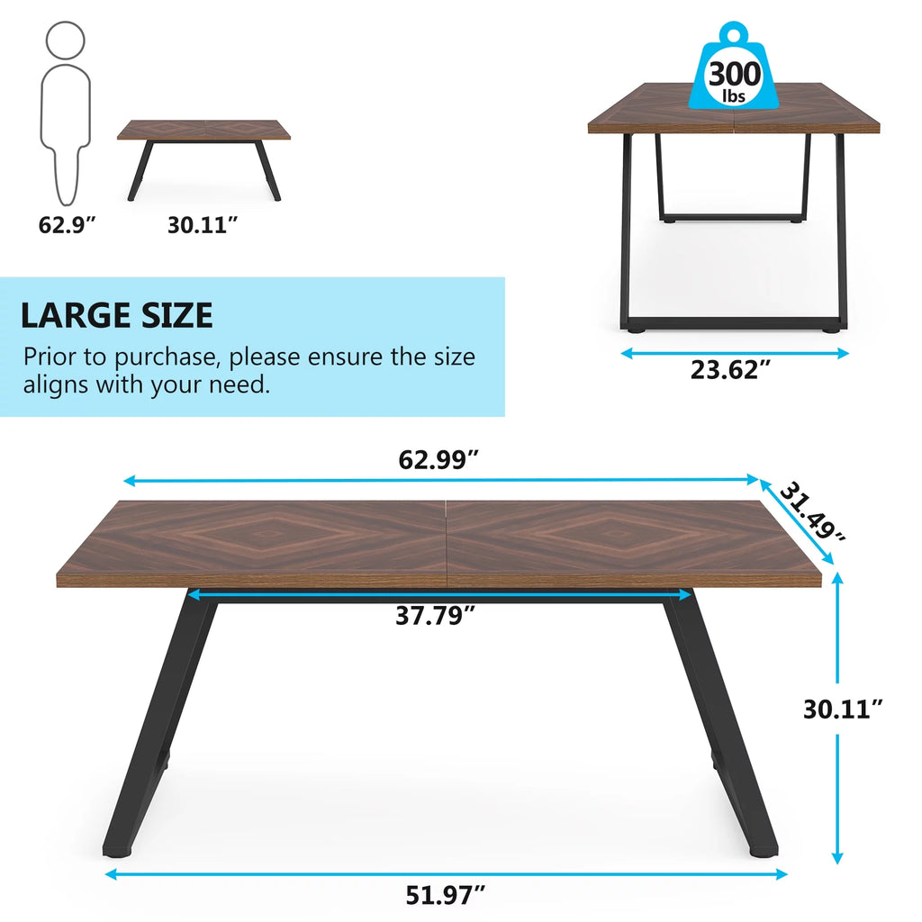 Rectangle Wooden Dining Table with Steel Legs W129685