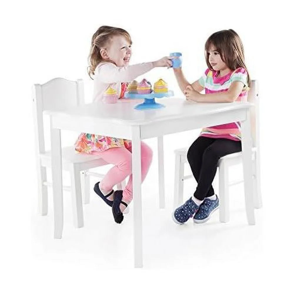 White Wooden Toddler Table And Chairs Set O114535